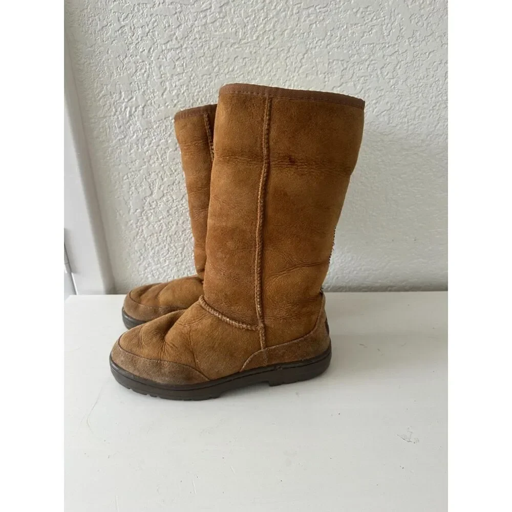 UGG Australia Women's Boots Tan Brown Braided Tribal Size Women's 6